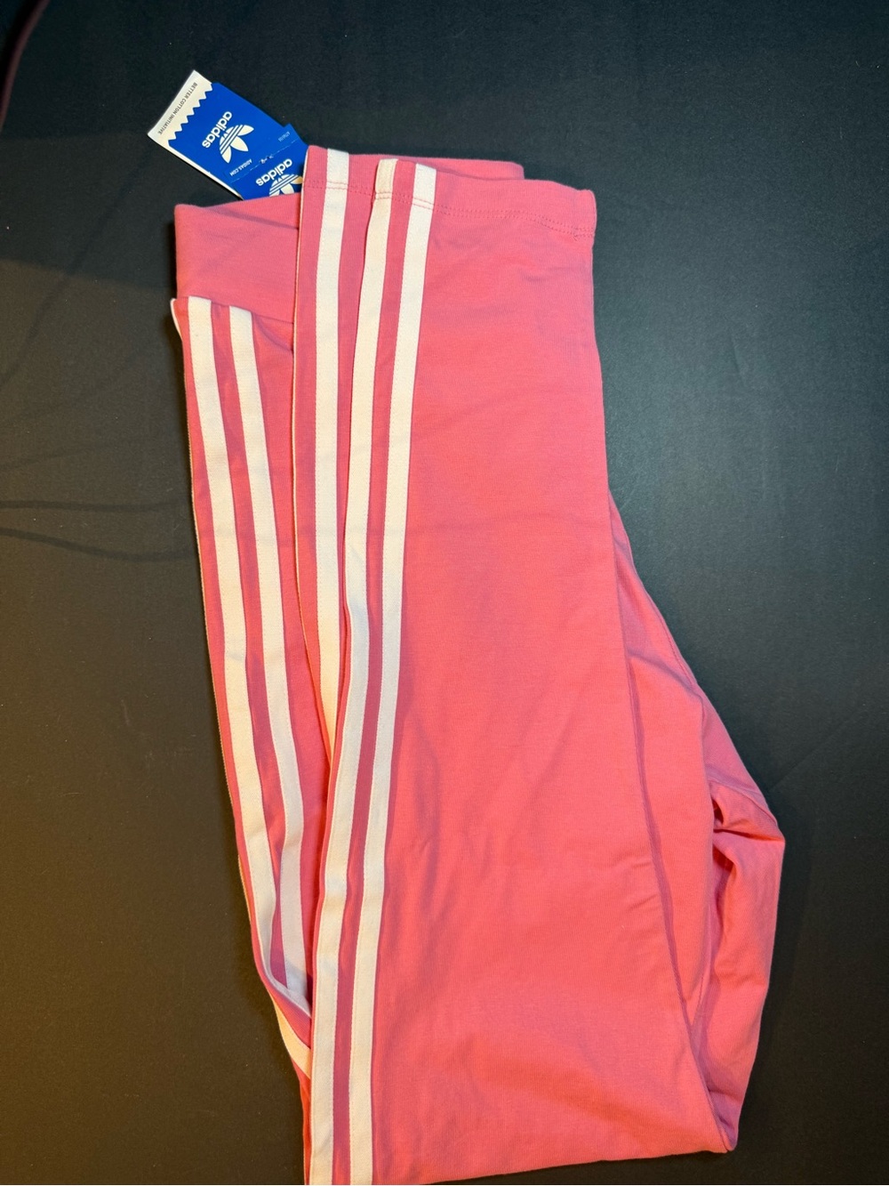 adidas women’s Pink 3-Stripes tights size Medium - Picture 2 of 2